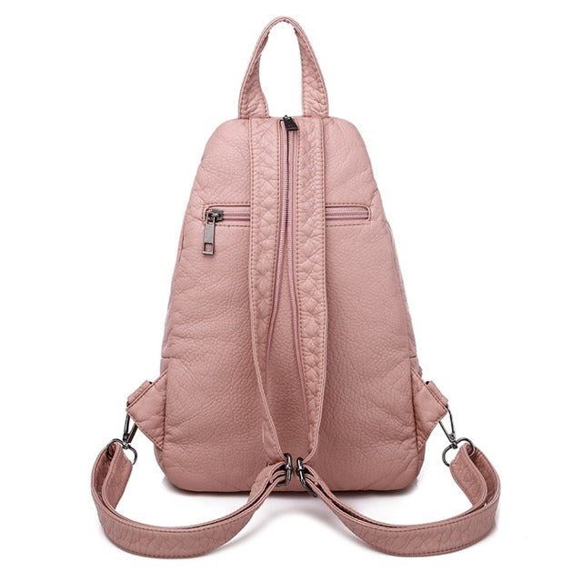 Mochila de cuero para gatos, cartable femenino lindo rosa 