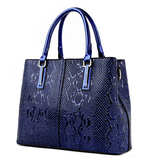 Bolso Tote de Cuero Azul