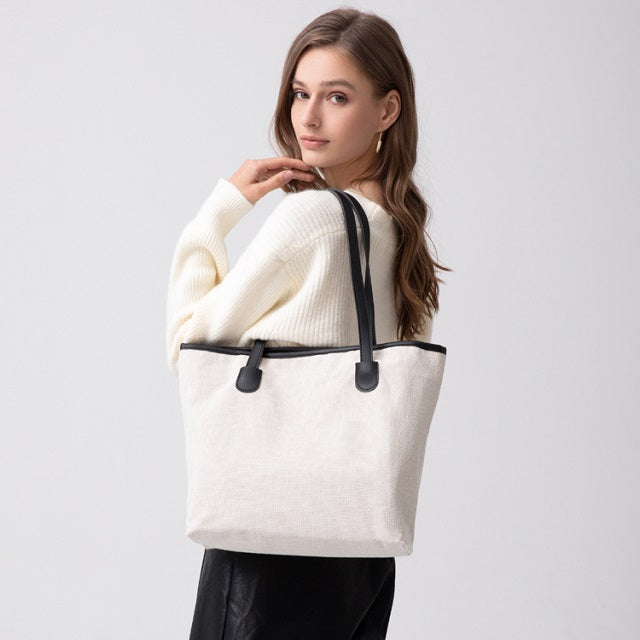 Bolsa Tote de Lona Blanca