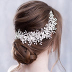Tiaras de Boda con Flores para Mujer plata